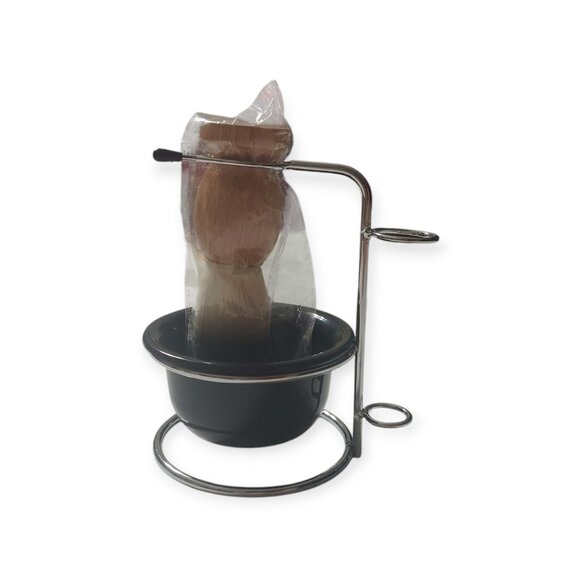Shaving Brush And Bowl Set Shaving Brush Stainless Steel Stand Shaving Bowl - Picture 4 of 6